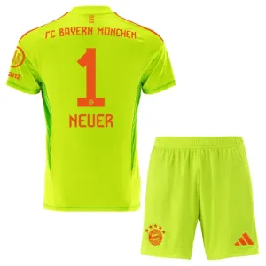 FC Bayern München Manuel Neuer 1 Djeca Golmanski Nogometni Dresovi 2024/25 Domaći (+ Kratke Hlače)