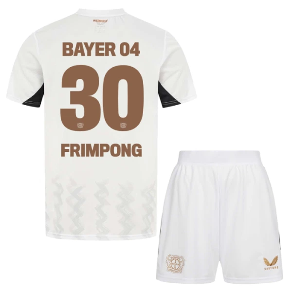 Bayer 04 Leverkusen Jeremie Frimpong 30 Djeca Nogometni Dresovi 2024/25 Gostujući (+ Kratke Hlače)