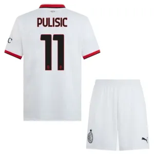 AC Milan Christian Pulisic 11 Djeca Nogometni Dresovi 2024/25 Gostujući (+ Kratke Hlače)