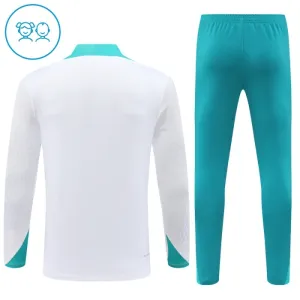 Portugal Djeca Duks komplet za trening Četvrtina Zip 2024/25 Bijela