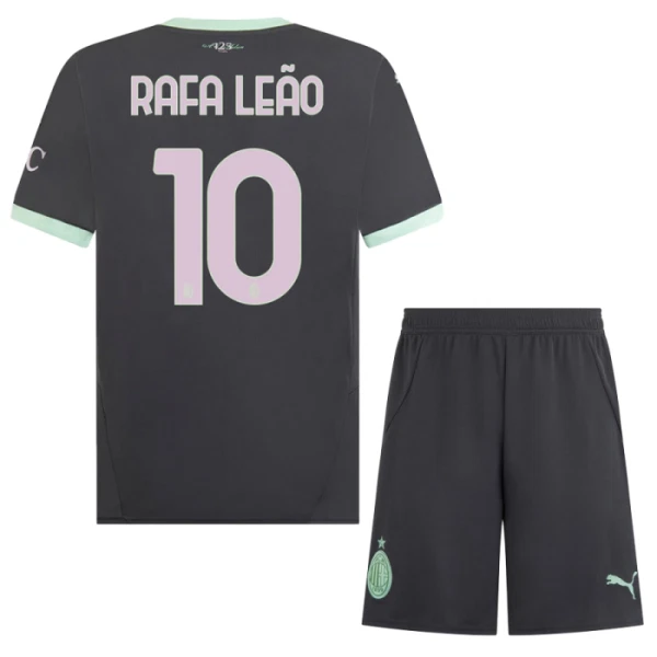 AC Milan Rafael Leão 10 Djeca Nogometni Dresovi 2024/25 Treći (+ Kratke Hlače)