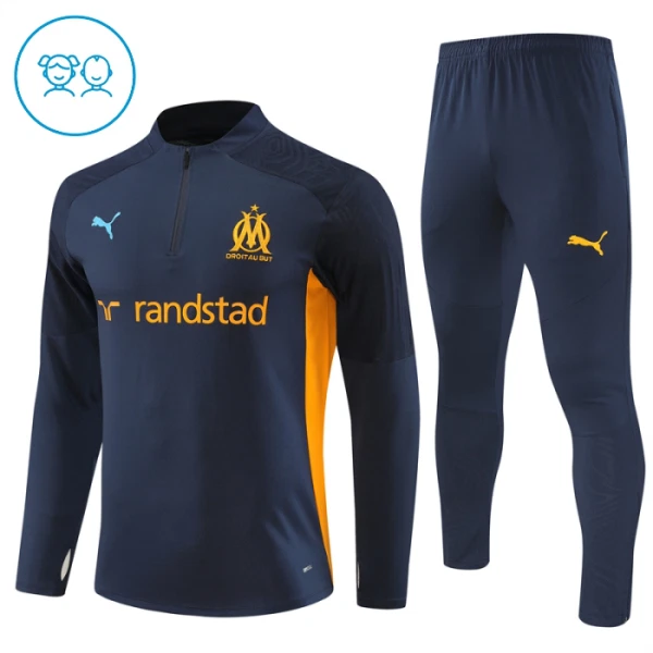 Olympique Marseille Djeca Duks komplet za trening Četvrtina Zip 2024/25 Navy