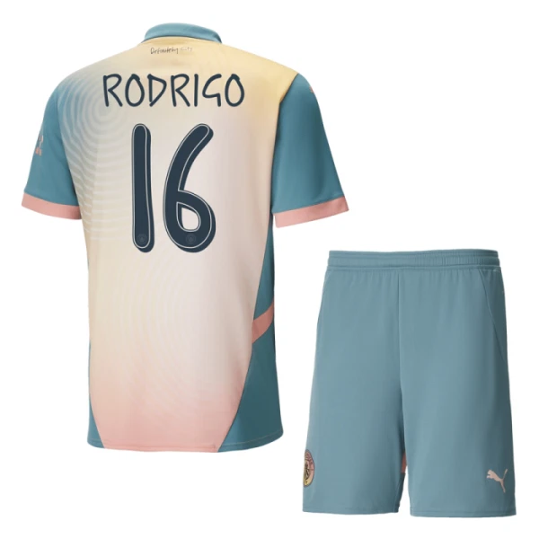 Manchester City Rodrigo 16 Djeca Nogometni Dresovi 2024/25 Četvrta (+ Kratke Hlače)