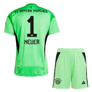FC Bayern München Manuel Neuer 1 Djeca Golmanski Nogometni Dresovi 2025/26 Zelena (+ Kratke Hlače)