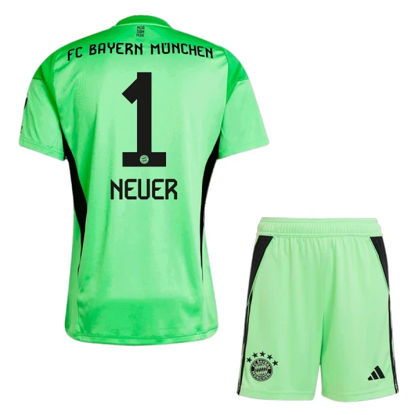 FC Bayern München Manuel Neuer 1 Djeca Golmanski Nogometni Dresovi 2025/26 Zelena (+ Kratke Hlače)