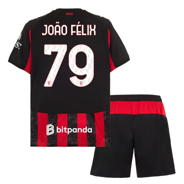 AC Milan João Félix 79 Djeca Nogometni Dresovi 2025/26 Domaći (+ Kratke Hlače)