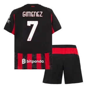 AC Milan Santiago Gimenez 7 Djeca Nogometni Dresovi 2025/26 Domaći (+ Kratke Hlače)