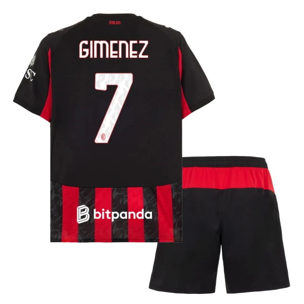 AC Milan Santiago Gimenez 7 Djeca Nogometni Dresovi 2025/26 Domaći (+ Kratke Hlače) AC Milan Santiago Gimenez 7 Djeca Nogometni Dresovi 2025/26 Domaći (+ Kratke Hlače)