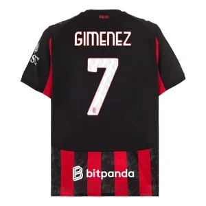 AC Milan Santiago Gimenez 7 Nogometni Dresovi 2025/26 Domaći