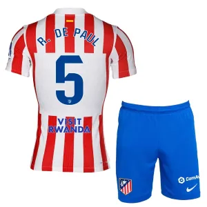 Atlético Madrid R. de Paul 5 Djeca Nogometni Dresovi 2025/26 Domaći (+ Kratke Hlače)
