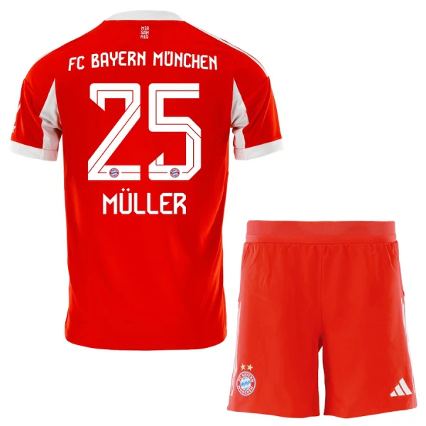 FC Bayern München Thomas Müller 25 Djeca Nogometni Dresovi 2025/26 Domaći (+ Kratke Hlače)