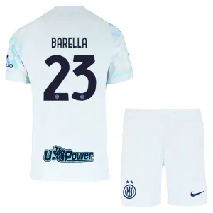 Inter Milan Nicolò Barella 23 Djeca Nogometni Dresovi 2025/26 Gostujući (+ Kratke Hlače)
