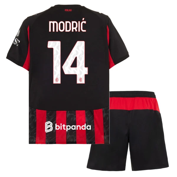 AC Milan Luka Modrić 14 Djeca Nogometni Dresovi 2025/26 Domaći (+ Kratke Hlače)