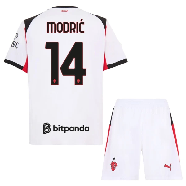 AC Milan Luka Modrić 14 Djeca Nogometni Dresovi 2025/26 Gostujući (+ Kratke Hlače)