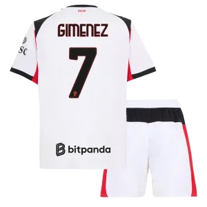 AC Milan Santiago Gimenez 7 Djeca Nogometni Dresovi 2025/26 Gostujući (+ Kratke Hlače)