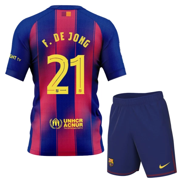 FC Barcelona Frenkie de Jong 21 Djeca Nogometni Dresovi 2025/26 Domaći (+ Kratke Hlače)