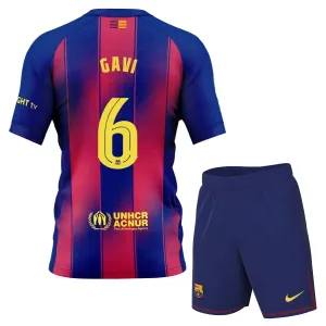 FC Barcelona Gavi 6 Djeca Nogometni Dresovi 2025/26 Domaći (+ Kratke Hlače)