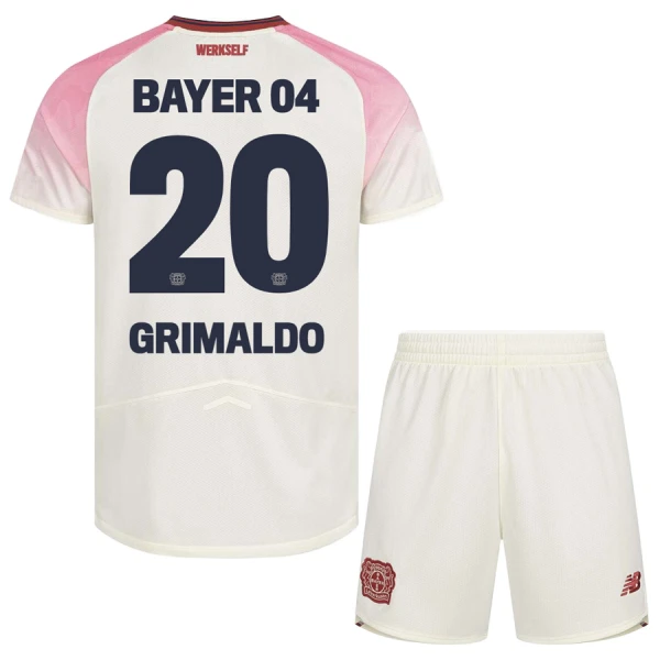 Bayer 04 Leverkusen Alejandro Grimaldo 20 Djeca Nogometni Dresovi 2025/26 Gostujući (+ Kratke Hlače)