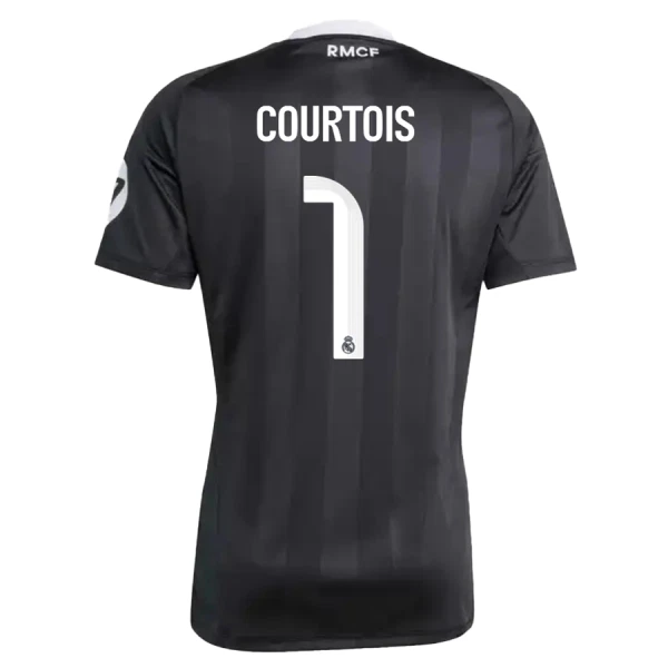 Real Madrid Thibaut Courtois 1 Djeca Golmanski Nogometni Dresovi 2025/26 Crna (+ Kratke Hlače)