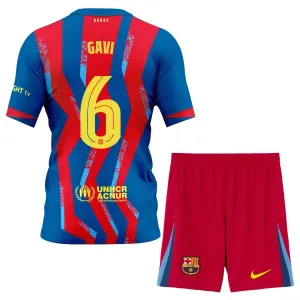 FC Barcelona Gavi 6 Djeca Nogometni Dresovi 2025/26 Četvrta (+ Kratke Hlače)