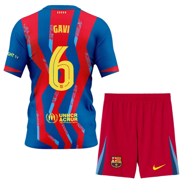 FC Barcelona Gavi 6 Djeca Nogometni Dresovi 2025/26 Četvrta (+ Kratke Hlače)