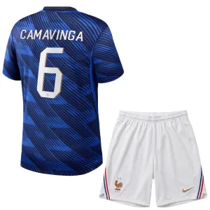 Francuska Eduardo Camavinga 6 Djeca Nogometni Dresovi Svjetsko Prvenstvo 2026 Domaći (+ Kratke Hlače)