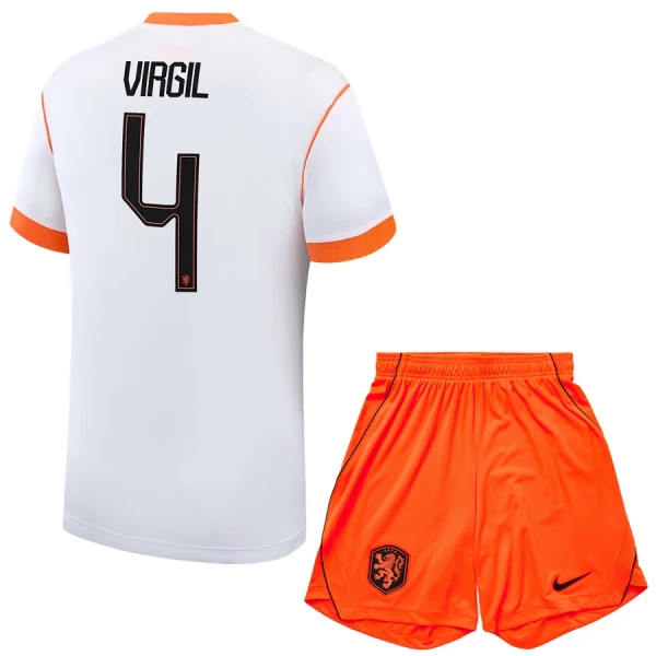 Nizozemska Virgil van Dijk 4 Djeca Nogometni Dresovi Svjetsko Prvenstvo 2026 Gostujući (+ Kratke Hlače)