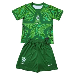 Brazil Djeca Golmanski Nogometni Dresovi Svjetsko Prvenstvo 2026 Domaći Zelena (+ Kratke Hlače)