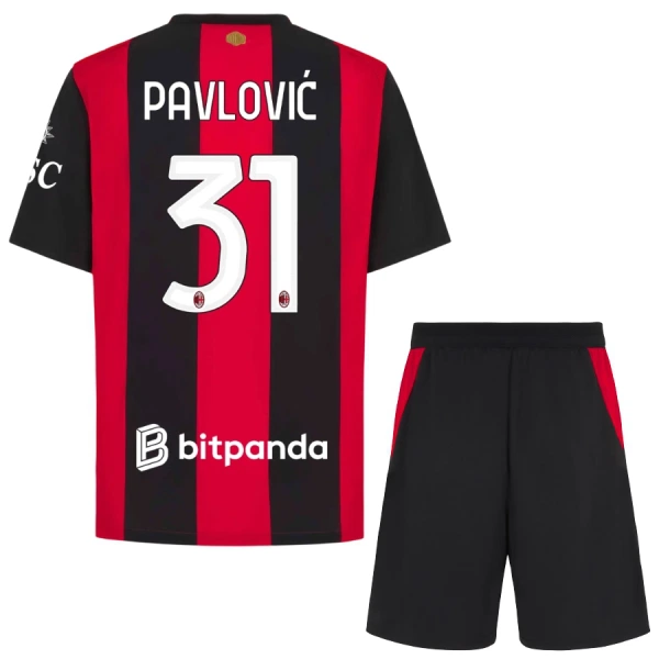 AC Milan Pavlovic 31 Djeca Nogometni Dresovi 2026/27 Domaći (+ Kratke Hlače) AC Milan Pavlovic 31 Djeca Nogometni Dresovi 2026/27 Domaći (+ Kratke Hlače)