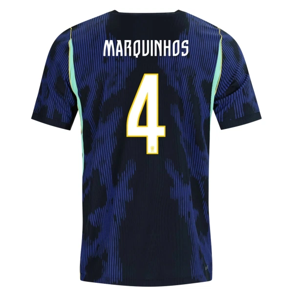 Brazil Marquinhos 4 Nogometni Dresovi Svjetsko Prvenstvo 2026 Gostujući Brazil Marquinhos 4 Nogometni Dresovi Svjetsko Prvenstvo 2026 Gostujući