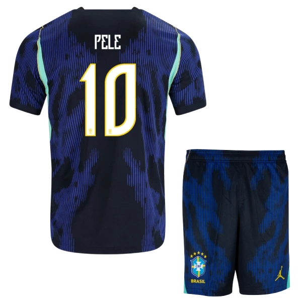Brazil Pele 10 Djeca Nogometni Dresovi Svjetsko Prvenstvo 2026 Gostujući (+ Kratke Hlače)