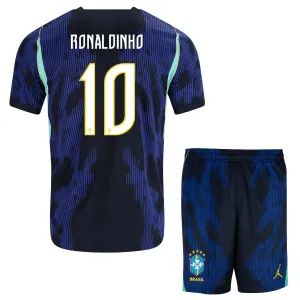Brazil Ronaldinho 10 Djeca Nogometni Dresovi Svjetsko Prvenstvo 2026 Gostujući (+ Kratke Hlače)