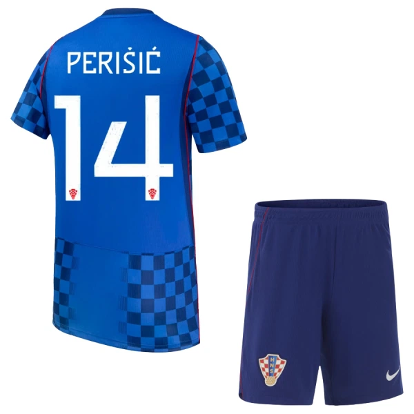 Hrvatska Perisic 14 Djeca Nogometni Dresovi Svjetsko Prvenstvo 2026 Gostujući (+ Kratke Hlače)