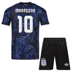 Argentina Maradona 10 Djeca Nogometni Dresovi Svjetsko Prvenstvo 2026 Gostujući (+ Kratke Hlače)