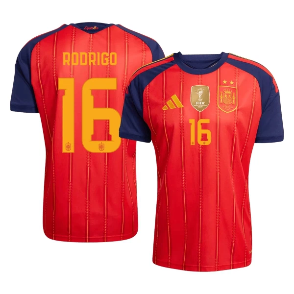 Španjolska 2 Stars Rodrigo 16 Nogometni Dresovi Svjetsko Prvenstvo 2026 Domaći Španjolska 2 Stars Rodrigo 16 Nogometni Dresovi Svjetsko Prvenstvo 2026 Domaći