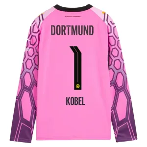Borussia Dortmund Gregor Kobel 1 Golmanski Nogometni Dresovi 2026/27 Gostujući Roza Dugi rukav Borussia Dortmund Gregor Kobel 1 Golmanski Nogometni Dresovi 2026/27 Gostujući Roza Dugi rukav