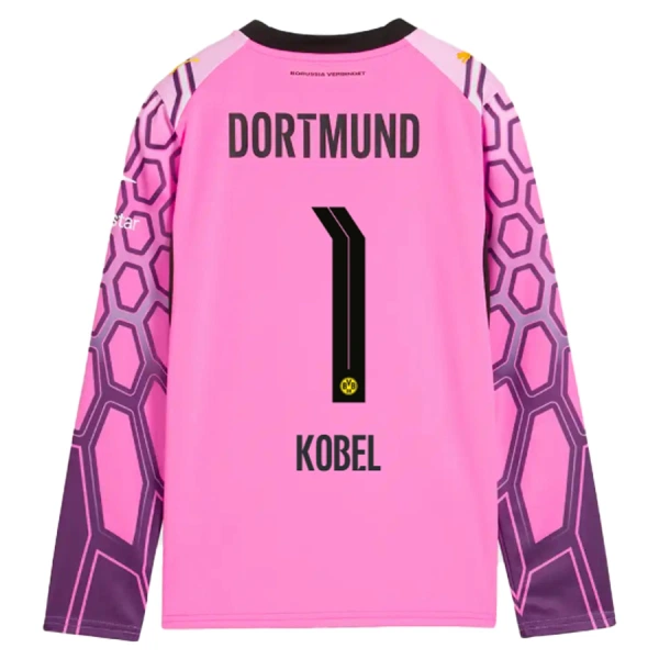 Borussia Dortmund Gregor Kobel 1 Golmanski Nogometni Dresovi 2026/27 Gostujući Roza Dugi rukav Borussia Dortmund Gregor Kobel 1 Golmanski Nogometni Dresovi 2026/27 Gostujući Roza Dugi rukav