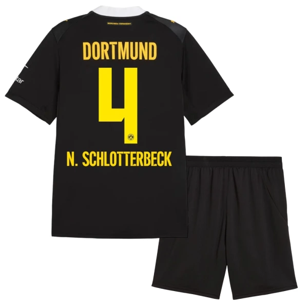 Borussia Dortmund Nico Schlotterbeck 4 Djeca Nogometni Dresovi 2026/27 Gostujući (+ Kratke Hlače) Borussia Dortmund Nico Schlotterbeck 4 Djeca Nogometni Dresovi 2026/27 Gostujući (+ Kratke Hlače)