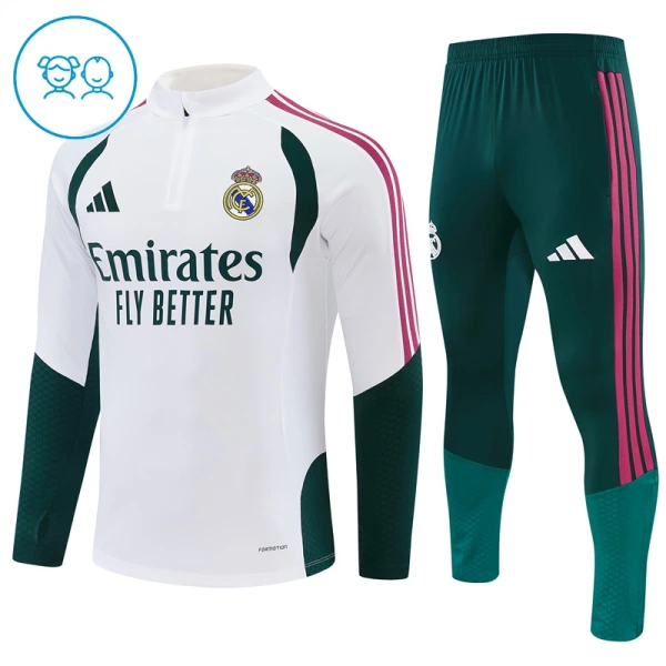 Real Madrid Djeca Duks komplet za trening Četvrtina Zip 2026/27 Bijela