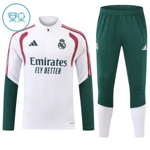 Real Madrid Djeca Duks komplet za trening Četvrtina Zip 2026/27 Bijela Real Madrid Djeca Duks komplet za trening Četvrtina Zip 2026/27 Bijela