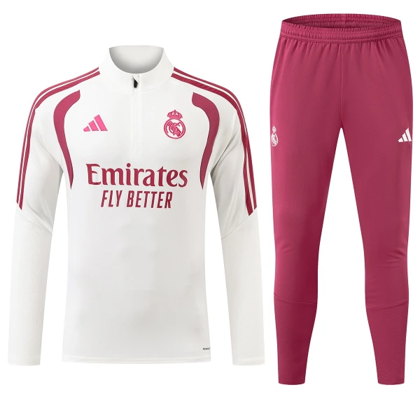 Real Madrid Duks komplet za trening Četvrtina Zip 2026/27 Bijela Real Madrid Duks komplet za trening Četvrtina Zip 2026/27 Bijela