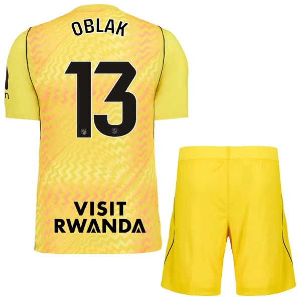 Atlético Madrid Jan Oblak 13 Djeca Golmanski Nogometni Dresovi 2026/27 Žuta (+ Kratke Hlače)