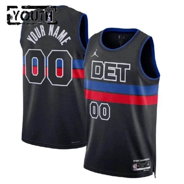 Detroit Pistons Košarkaški dres Djeca Statement Edition Swingman Prilagođeno Crna