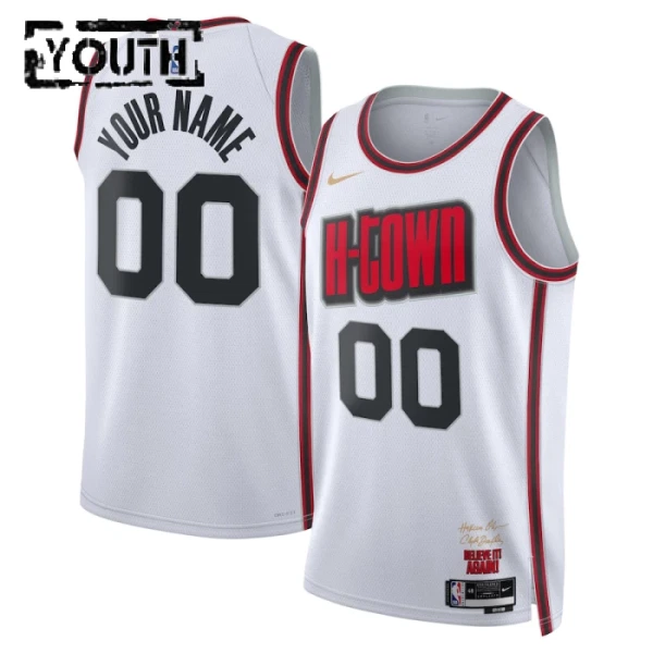 Houston Rockets Košarkaški dres Djeca City Edition 2024/25 Swingman Prilagođeno Bijela