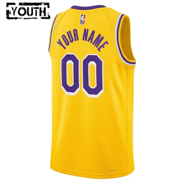 Los Angeles Lakers Košarkaški dres Djeca Icon Edition Swingman Prilagođeno Žuta