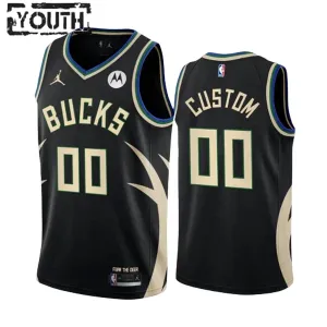 Milwaukee Bucks Košarkaški dres Djeca Statement Edition Swingman Prilagođeno Crna