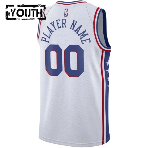 Philadelphia 76ers Košarkaški dres Djeca Association Edition Swingman Prilagođeno Bijela