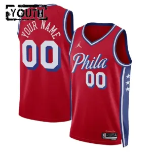 Philadelphia 76ers Košarkaški dres Djeca Statement Edition Swingman Prilagođeno Crvena
