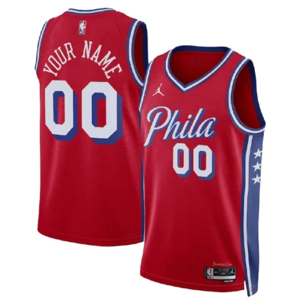Philadelphia 76ers Košarkaški dres Statement Edition Swingman Prilagođeno Crvena
