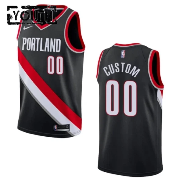 Portland Trail Blazers Košarkaški dres Djeca Icon Edition Swingman Prilagođeno Crna